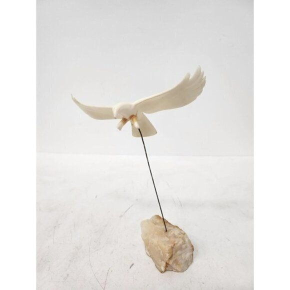 VTG 1974 Marvin Wernick Flying Seagulls In Flight Kinetic Sculpture Quartz Base - Picture 4 of 10